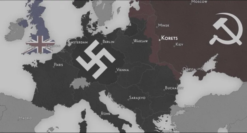 Map of Korets region during World War 2